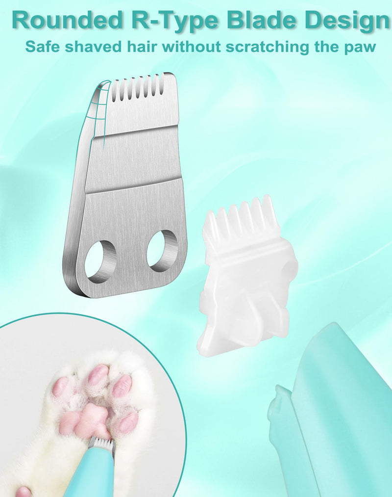 Dog Grooming Clippers, Dog Paw Trimmer with Detachable Ceramic Blade for Trimming Small Areas of Pet's Hair, Low Noise Paw Grooming Shaver for Cat's Eyes Face Ears Paws (Blue) Blue - BeesActive Australia