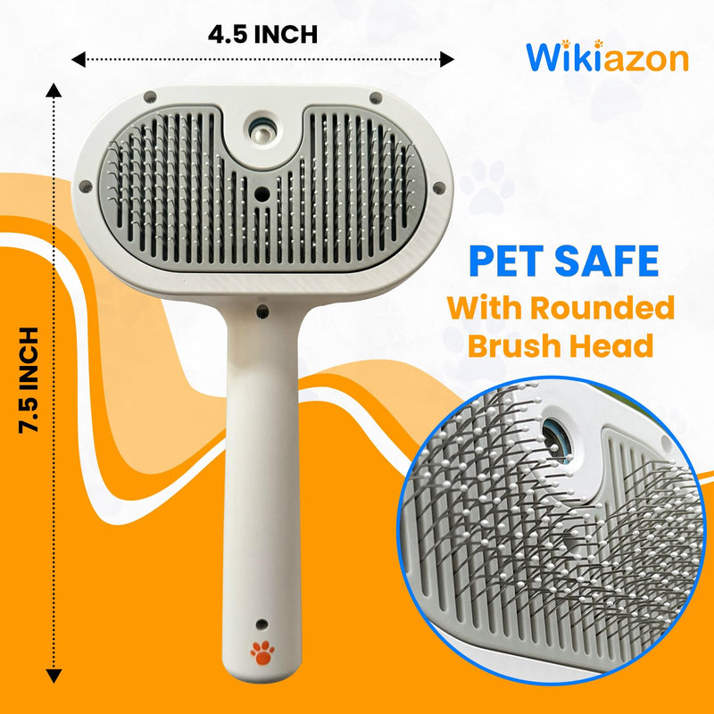 4 In 1 Cat Steam Brush, Self Cleaning, Anti Static Shedding Spray Comb, Hair Removal, Mist Indoor Steamy Grooming Brush for Dog, Water Spritz Defur with Steamer Cloud Para Gatos (White Pro) White Pro - BeesActive Australia
