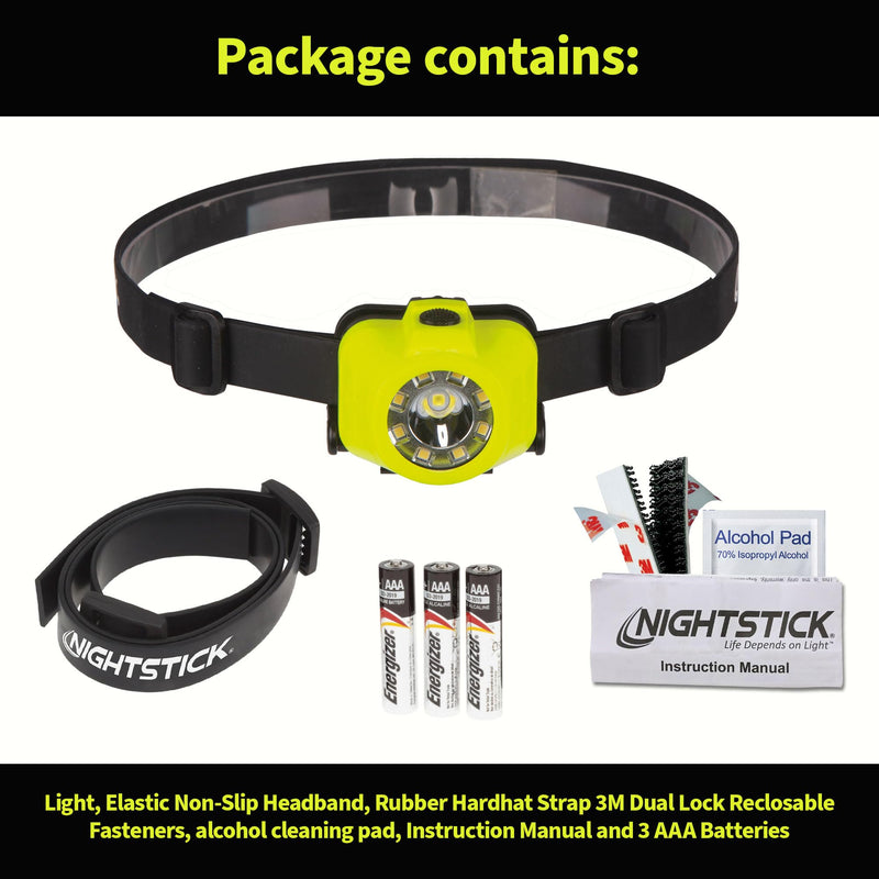 Nightstick XPP-5453G Intrinsically Safe Dual-Light Headlamp, Green 220 Lumens