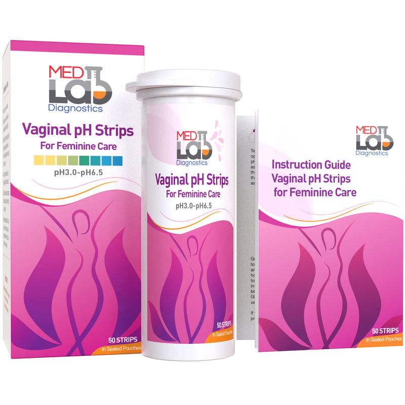 Vaginal ph Test Strips for Women(50 cnt). BV Home Test Kit for Bacterial Vaginosis, Yeast Infection and Menopause Strips. Feminine pH Test for Vaginal Acidity and Alkalinity. Strips in Sealed Pouches