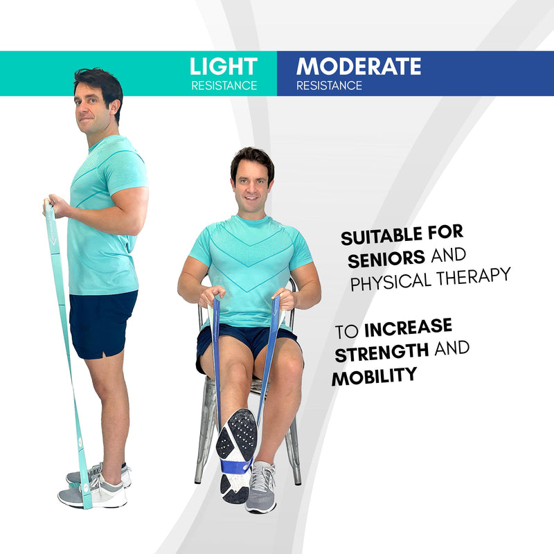 Resistance Bands for Seniors - Exercise Band to Improve Mobility and Strength - Standing & Chair Exercises for Seniors Including Videos and Printable Exercise Instructions Green - Light Strength