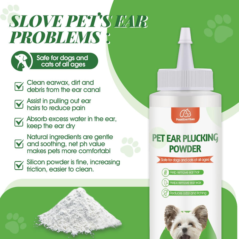 Dog Ear Powder Set, Dog Ear Powder for Hair Removal 30g , 5.5 Inch Hemostat and Dog Clippers for Grooming, Dog Ear Infection Treatment ，Removing Earwax and Odour，Relief of Itching（greener 3pcs) greener - BeesActive Australia