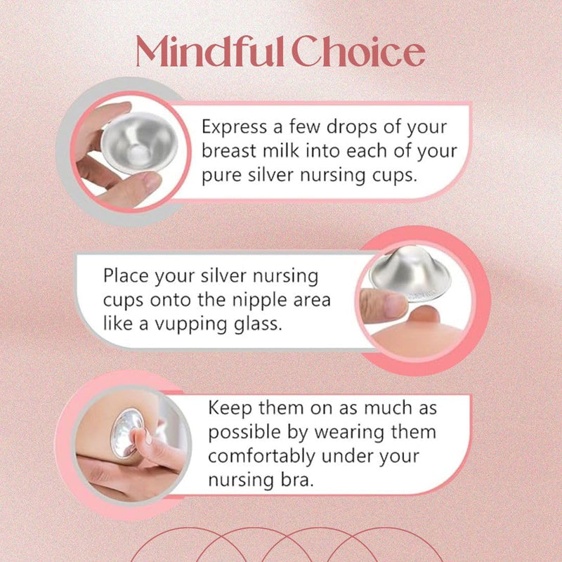 The Orginal Silver Nursing Cups – Silver Nipple Shields for Breastfeeding - Nipple Guards Protector for Breastfeeding - Nipple Shields for Nursing Newborn – Nickel Free – 925 Silver - BeesActive Australia