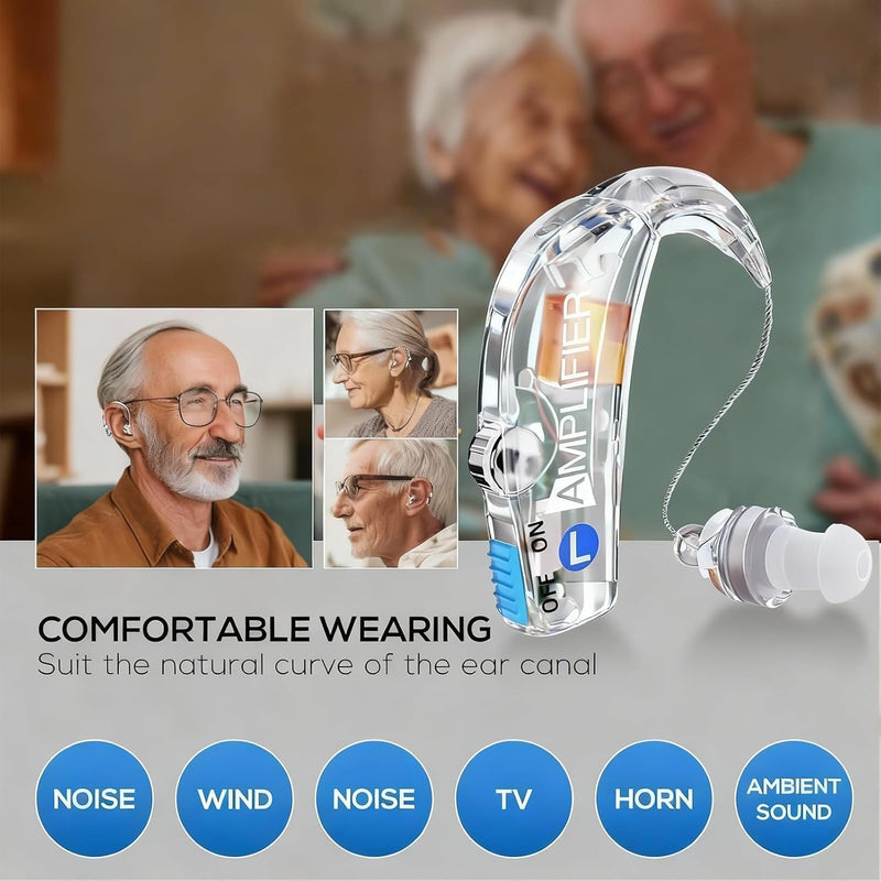 Hearing Aids for Seniors,Advanced Noise Reduction Function Hearing Aid Equipped With and AI Chips,Comfortable Portable Suitable Hearing Aid People With Hearing Loss,Fast Charging+Ultra Long Standby
