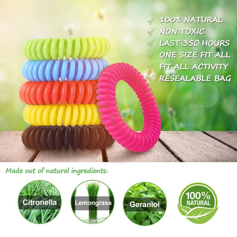 Mosquito Repellent Bracelets 30 Pack, Individually Wrapped Mosquito Repellent Bands, Waterproof Mosquito Repellent Wristbands with 36 Pcs Mosquito Repellent Stickers for Kids Adults Indoor Outdoor - BeesActive Australia