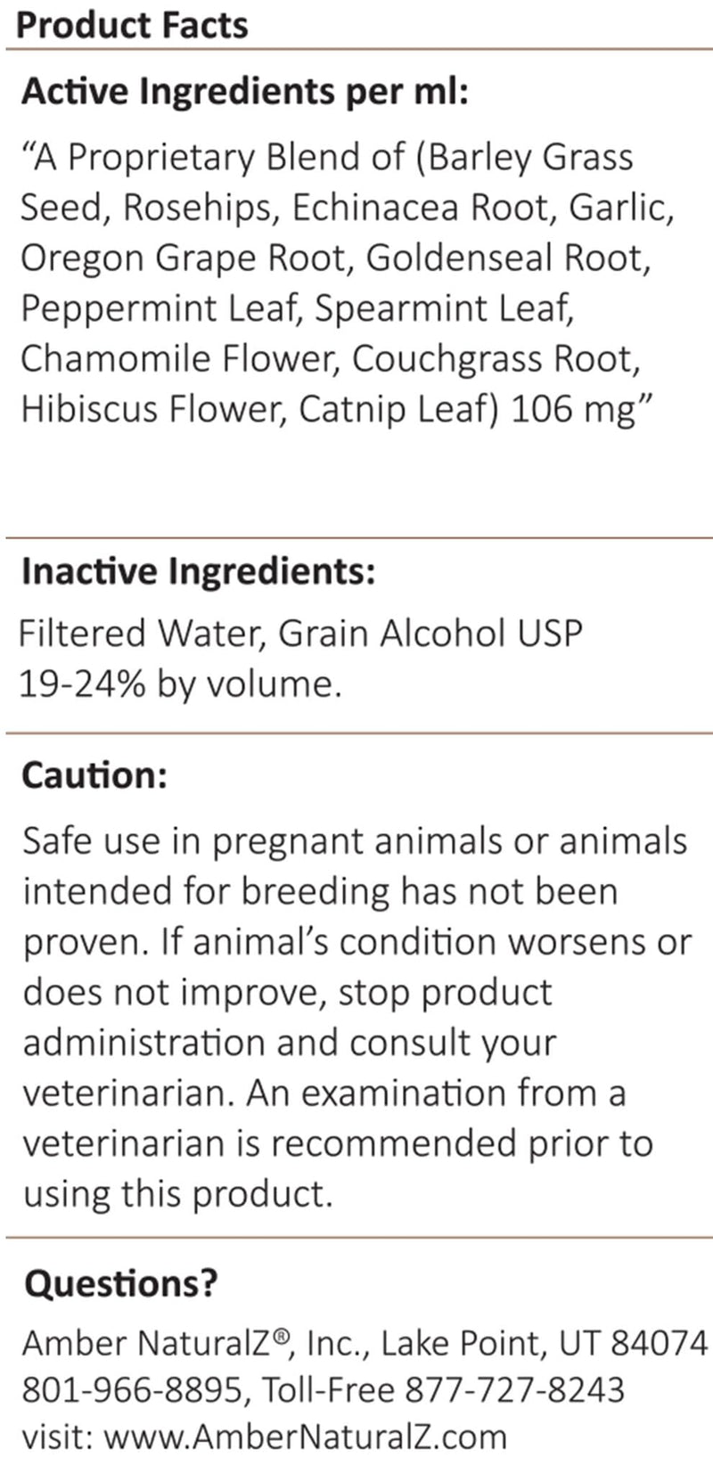 AMBER NATURALZ Kitty-DT Digestive Rescue Herbal Supplement for Cats | Feline Herbal Supplement for Occasional Upset and Digestive Support | 1 Fluid Ounce Glass Bottle | Manufactured in The USA - BeesActive Australia