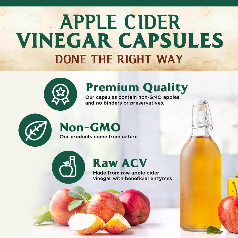 Apple Cider Vinegar Capsules 1877mg per Serving - Extra Strength Detox & Cleanse with Vitamin D & Zinc - Premium ACV, Joint Natural Digestion & Immune Support - Vegetarian Supplement - 60 Capsules 60 Count (Pack of 1)