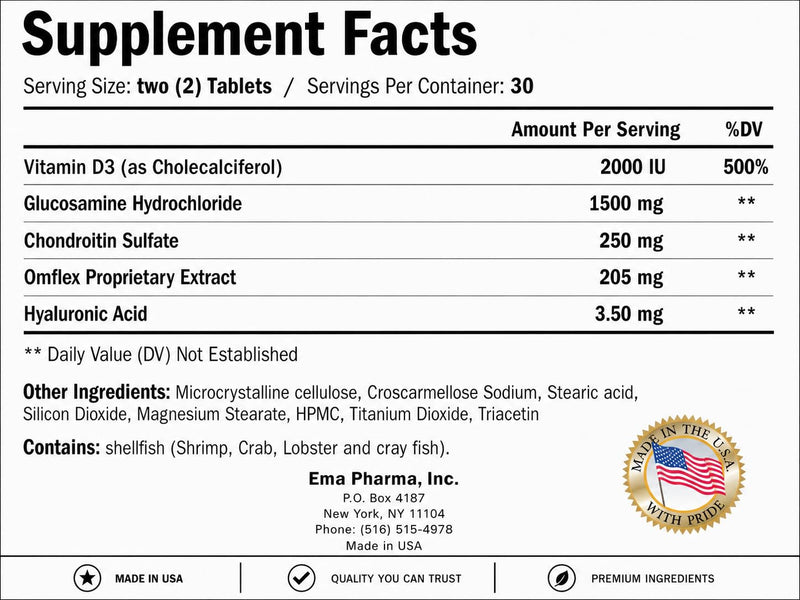 MAX FLEX UC II Collagen Joint Support Supplement | Glucosamine Chondroitin with Turmeric & Hyaluronic Acid | Joint Health & Mobility Support | Gluten Free Dietary Supplement | 60 Tablets (2 Per Day)