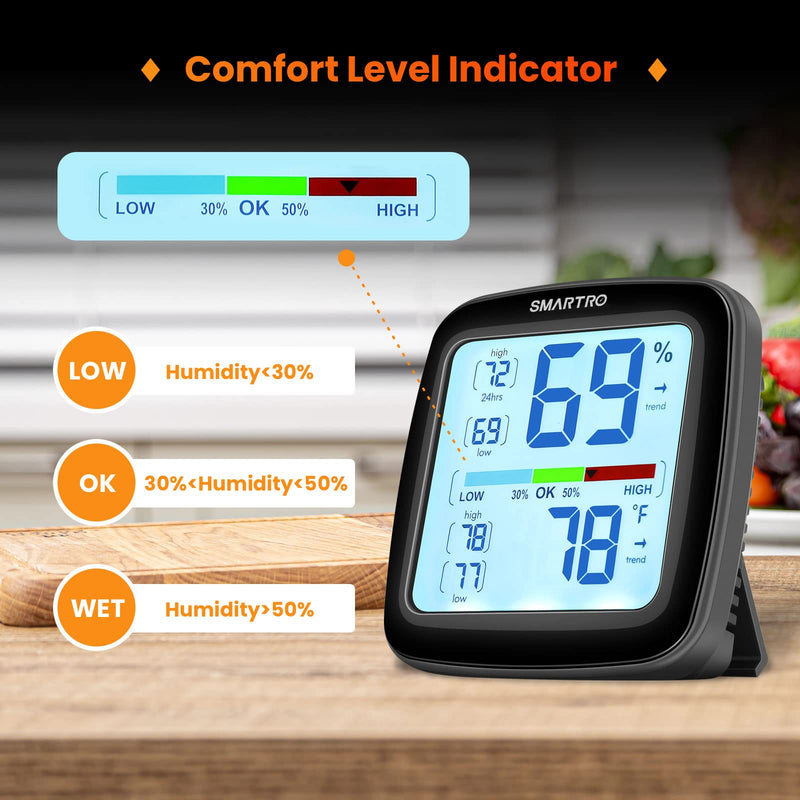 SMARTRO SC42 Professional Digital Hygrometer Indoor Thermometer Room Humidity Gauge Pro Accuracy Calibration 1
