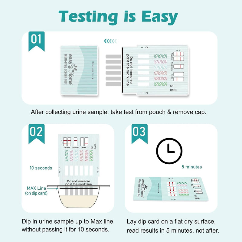 Easy@Home Multi-Drug Screen Test: Check for Buprenorphine (BUP), Cocaine (COC), Morphine (MOR), Methadone (MTD), Oxazepam (BZO), Oxycodone (OXY) -#EDOAP-865 (1 Pack)