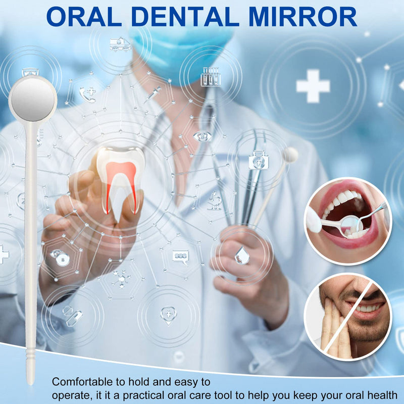 EZGO 100pcs Dental Mouth Oral Teeth Mirrors Shiny Handle with Free Protective Packing, Every Mirror Individually Packed (Pack of 100) - BeesActive Australia