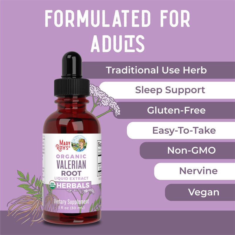 MaryRuth Organics Valerian Root Liquid Drops | 2 Month Supply | Sugar Free | USDA Organic Valerian Root Drops | Support Sleep | Calm and Stress Relief | Vegan | Non-GMO | Gluten Free | 60 Servings Unflavored 1 Fl Oz (Pack of 1) - BeesActive Australia