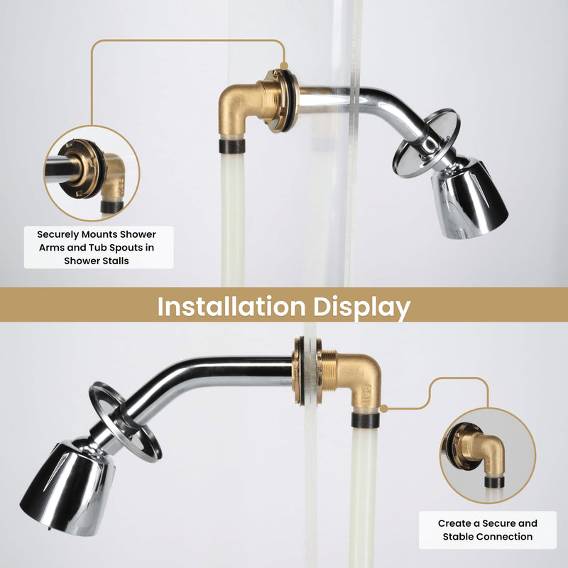 Waterline Shower Arm Elbow | Securely Mounts and Stabilizes Shower Arms and Tub Spouts | ½” PEX