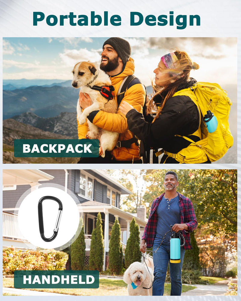 Portable Dog Water Bottle, 32OZ Stainless Steel Dog Water Bottle, with Dog Drinking Bowl & Food Bowl, Leak Proof, Double Vacuum Insulation, Dog Travel Water Bottle for Walking Hiking Camping - BeesActive Australia