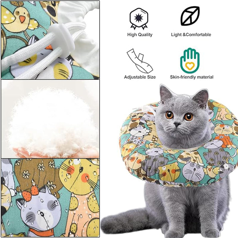 Adjustable Cat Neck Brace, Soft Cat Neck Brace, Anti-Bite Safety Protective Collar, Cats for Neck Brace, Protective Collar Cat Dog, for Pets Wound Healing After Surgery - BeesActive Australia
