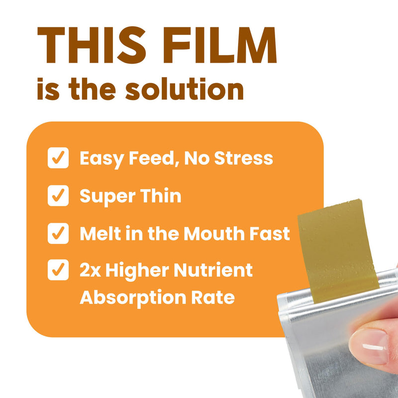 Mepet NeLM Multivitamin for Dogs - 10 Vitamins and Minerals for Skin & Coat, Hip & Joint Support, Digestion, Immune Health - Oral Dissolving Film, Allergens and Additives Free - Beef Flavor (30 Films) - BeesActive Australia