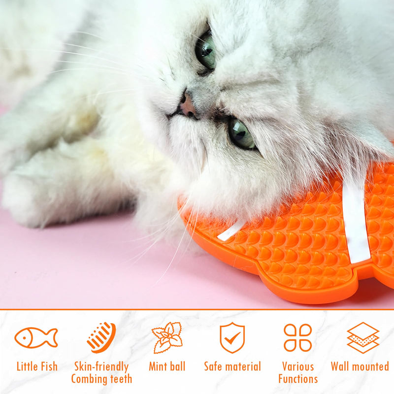 Aerbee 2 Pack Cat Toys Self-Grooming Cat Brush with 2 Catnip Balls & 2 Gall Fruit, Cat Self Grooming with Catnip Toys, Cat Face Scratchers, Cat self Groomer for Indoor Cats, Cat Corner Brush Wall - BeesActive Australia