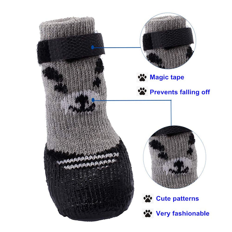 Dog Boots Waterproof Shoes Breathable Socks, with Anti-Slip Sole and Adjustable Magic Tape All Weather Protect Paws Only Fit for Small Dog(4Pcs)(Black, XS) Black - BeesActive Australia