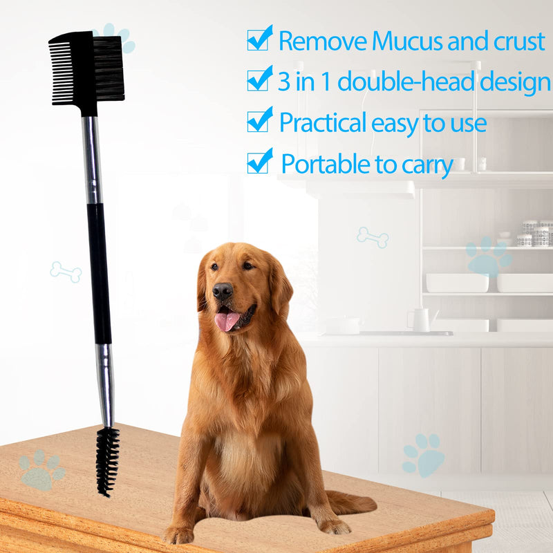 BLMHTWO Dog Grooming Comb Set: Double-Head Facial Brush and Tear Stain Removal Tool for Small Pets (Black) - BeesActive Australia
