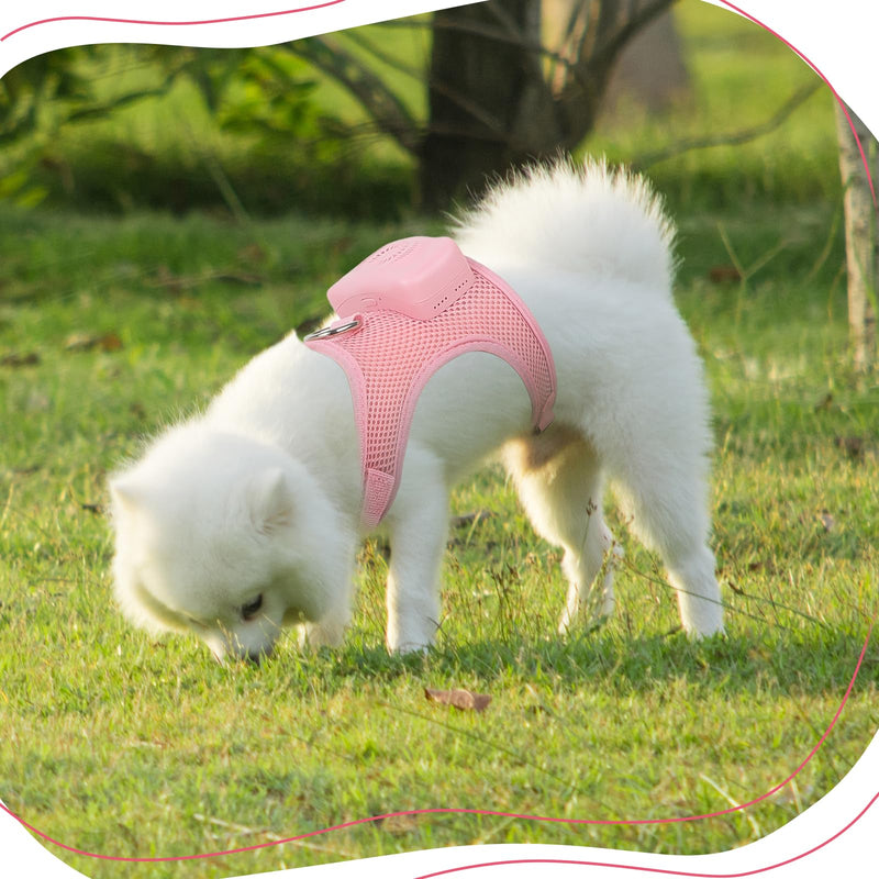 Cooling Dog Harness and Leash Set Wearable Air Conditioner Dog Vest Harness Light Up Easy Walk Dog Harness Mesh Front Clip Puppy Harnesses for Small Dogs,Pink Medium Pink - BeesActive Australia