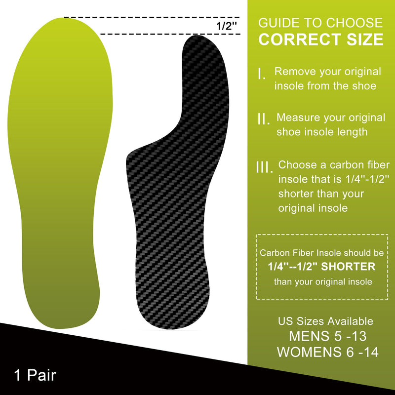 Morton's Extension Orthotic, Carbon Fiber Insole(1 Pair), Turf Toe Plate Rigid Shoe Insert for Morton's Toe, Turf Toe, Arthritis, Hallux Rigidus, Broken Big Toe, Alternative to Turf Toe Brace,275mm 10.83''- 275mm, Women's 11.5-12,Men's 10.5-11