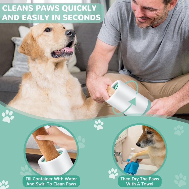 Paw Cleaner for Dogs, Removable Dog Paw Cleaner, Portable Dog Paw Cleaner, Portable Dog Paw Care with Soft Silicone Bristles Works for All Dog Sizes (Green) Green - BeesActive Australia