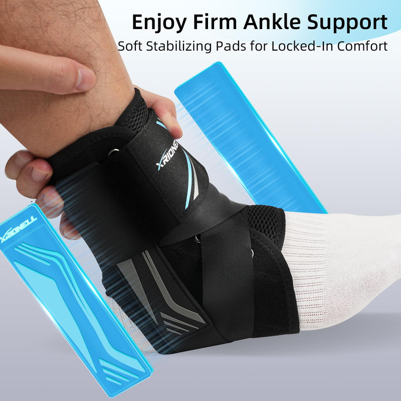 2 Pack Quick Lace Up Ankle Brace for Women & Men,Slim Fit Ankle Support Brace with Side Stabilizing Pads,Adjustable & Breathable Ankle Support for Basketball Volleyball Sports, M - BeesActive Australia