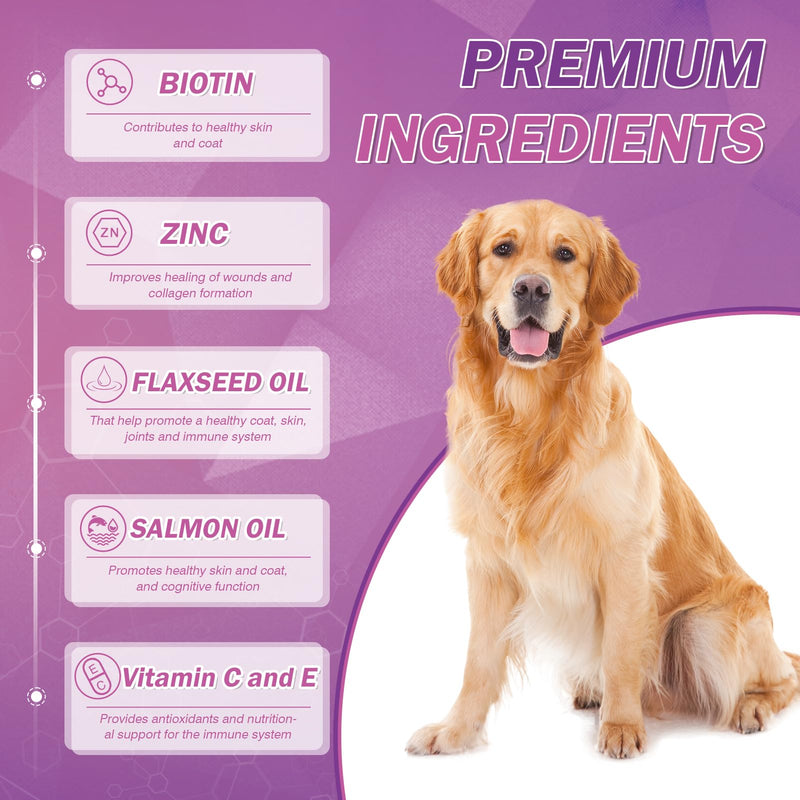 Omega 3 Fish Oil for Dogs Dog Skin and Coat Supplement Omega 3 for Dogs Shiny Coats Dog Skin Allergy Relief for Dogs Itching Reduce Shedding EPA & DHA Fatty Acids Salmon Oil Supplement 200 Ct - BeesActive Australia
