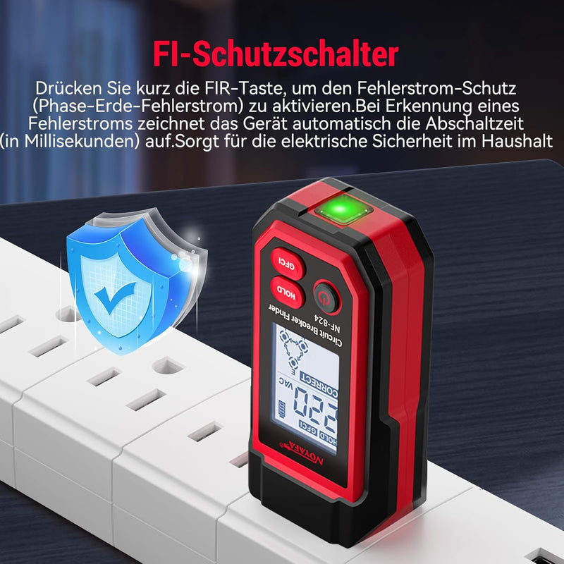 NOYAFA NF-824 Circuit Breaker Finder Tool with 3 Accessories &GFCI Outlet Tester