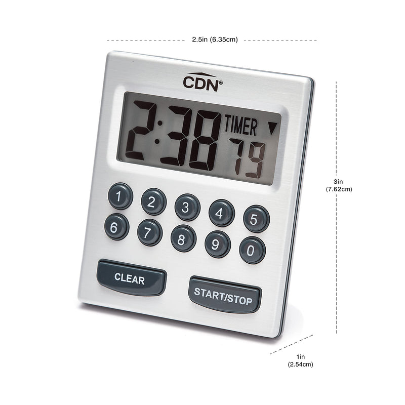 CDN Direct Entry 2- Alarm Digital Kitchen Timer | Counts Up & Down, 10 Hours by Hours, Minutes & Seconds, Big Digit, Loud & Long Audio/Vibrate Alarm, Stand, Hang, Magnet Mounting - TM30 - BeesActive Australia