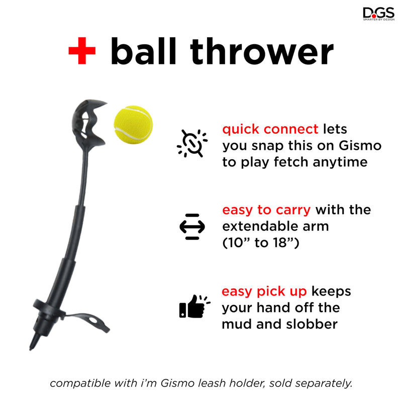 Dog Gone Smart Pet Products Gismo Ball Launcher for Dogs - Telescopic Ball Thrower with 100 Feet Range Plastic Toy - Ergonomic Design | No Slobber Pick-Up for Cleaner Fetch, Attaches to Leash Handle - BeesActive Australia