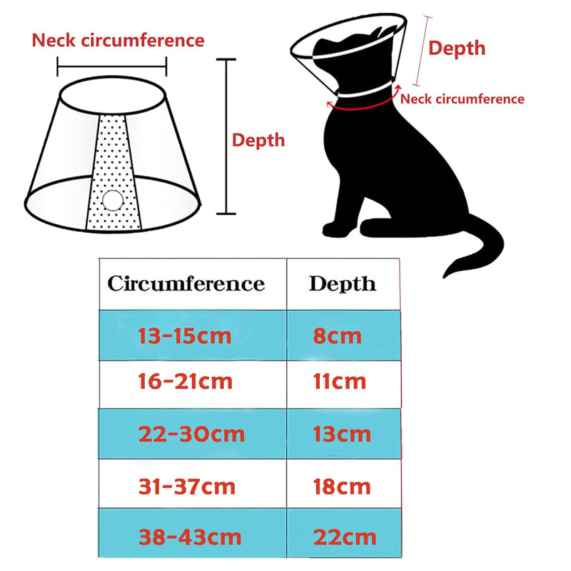 JIAMIAN Dog Cone Collar, Adjustable Pet Collar Anti-Bite Leak Wound Cone Healing Protective Collar, Elizabethan Collar Protective Collar Large Dog (Neck Circumference: 22-30cm) Neck:22-30cm - BeesActive Australia