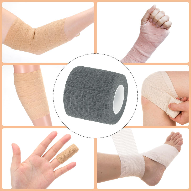 uxcell Adhesive Elastic Tape Elastic Bandage, Sports Elastic Wrap Flexible Stretch Athletic Wrist Tape Gray 2" x 5 Yards - BeesActive Australia