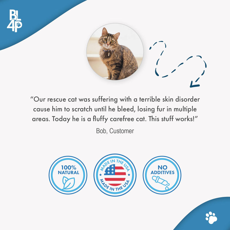 Mange Treatment for Cats, Natural Ear Mite Treatment & Cat Itchy Skin Relief, Helps with Scabs, Welts, Feline Dandruff, Shedding & Cat Allergy Relief & Immune Support, Relief for Seasonal Allergies