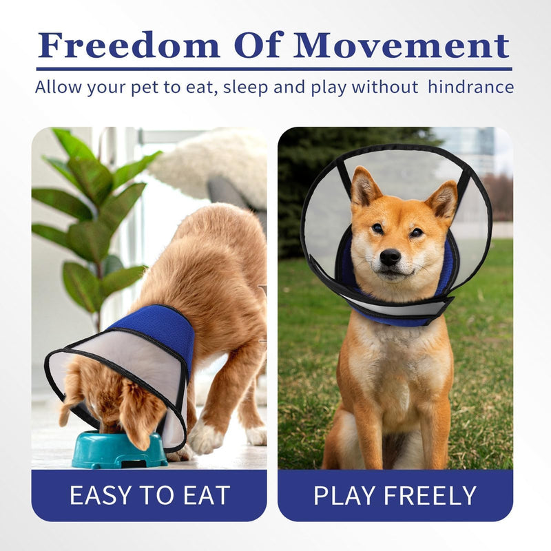 PUZAUKAL Dog Neck Brace, Neck Brace for Dogs, Soft and Breathable, Dog Collar, Leak Protection, Adjustable, Dog Neck Brace After Surgery, Blue (L) L - BeesActive Australia