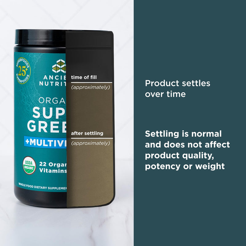 Ancient Nutrition Organic Multivitamin Supergreens Powder, 7.5 OZ 25 Servings (7.5 Ounce)