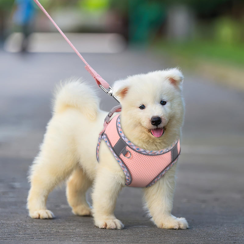 Brifit Cat Harness, Cat Harness with Leash, Escape-Proof, Soft Harness for Cat with Reflective Strips, Adjustable Cat Vest, Cat Harness Cat Harness for Cats Puppy [Pink, XXS] Pink - BeesActive Australia