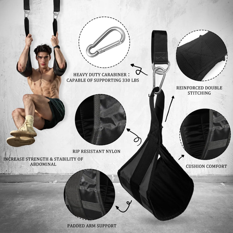 Hanging Ab Straps for Pull Up Bar,Premium Fitness Padded Arm Supports For Core Strength & Abdominal Training,Pull Up Straps,Ab Sling Straps, Workout Straps,For Bodyweight Exercises