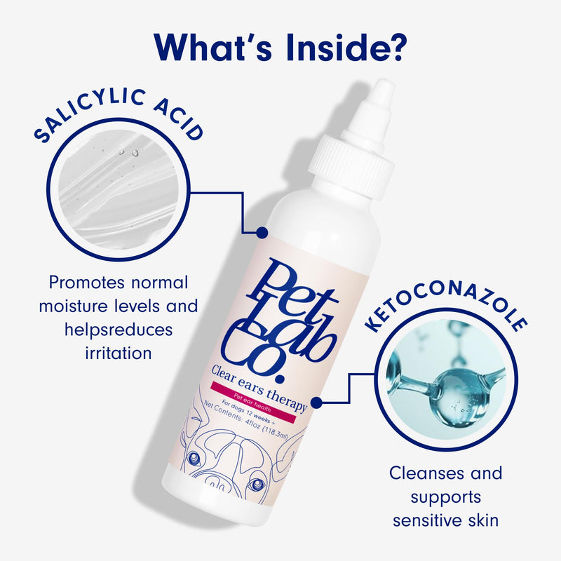 PetLab Co. - Clear Ears Therapy Ear Cleaner for Dogs - Supporting Yeast, Itchy Ears & Healthy Ear Canals - Alcohol-Free Dog Ear Wash - Optimized Dog Ear Cleaner Solution - Packaging May Vary Single Pack - BeesActive Australia
