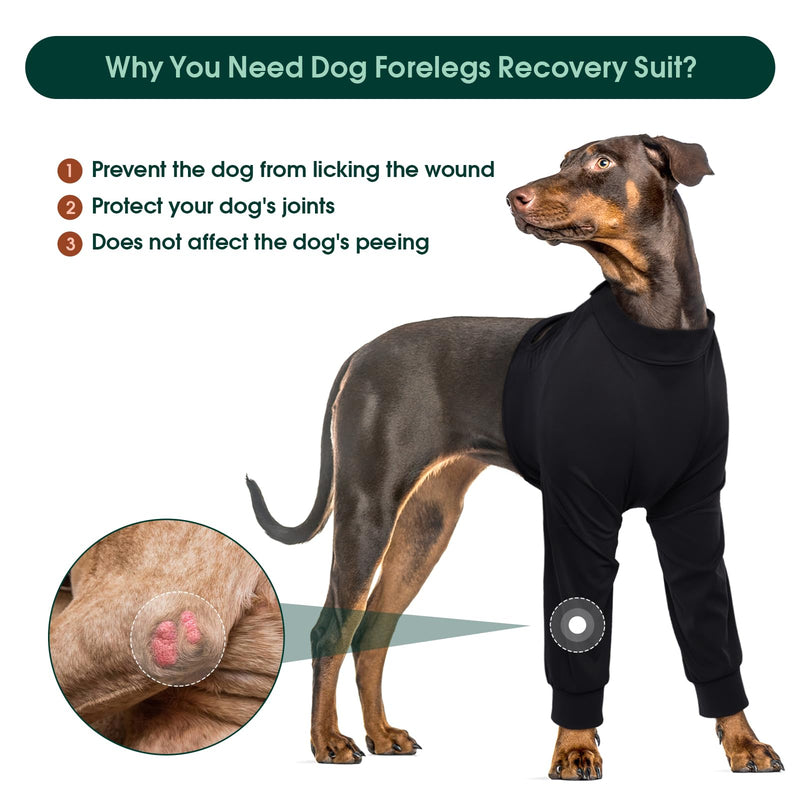 Kuoser Hundebody Nach Op, Hundebody Nach Kastration Rüde,Hundebody Nach Op Hündin,Atmungsaktiv Body für Hunde Nach Op,Anti-Wundlecken Op Body Hund,Liegeschwielen Hund,Ellenbogenbandage Hund Dunkel XXL XXL（Chest Girth：76-94cm） - BeesActive Australia