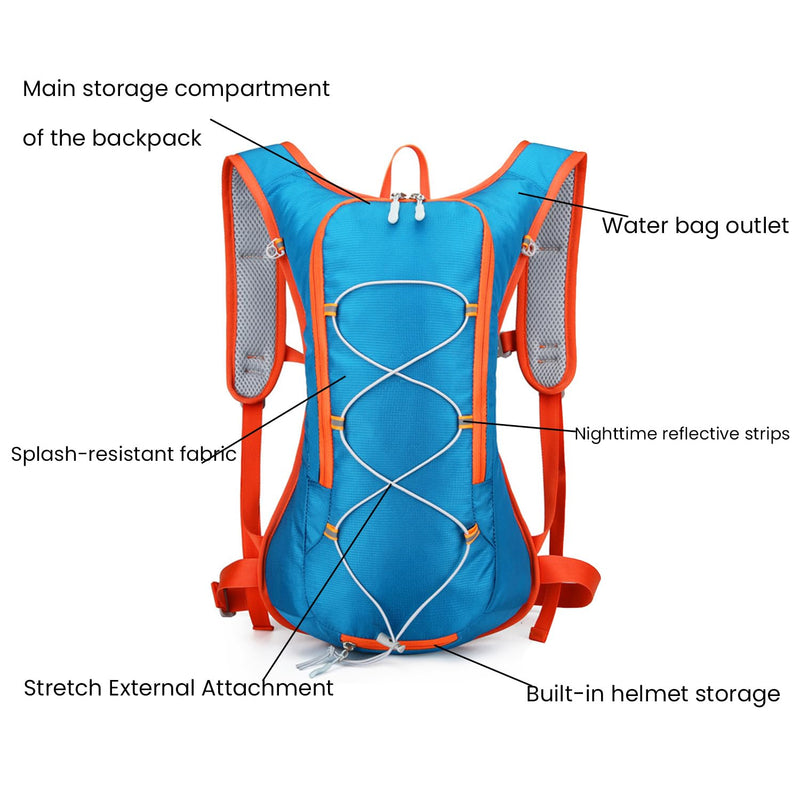 12L Hydration Backpack for Women and Men- Lightweight Hydration Pack with 2L Water Bladder, Water Pack for Hiking,Cycling,Rave and Running, Adjustable Chest Straps and Reflective Purple 12L