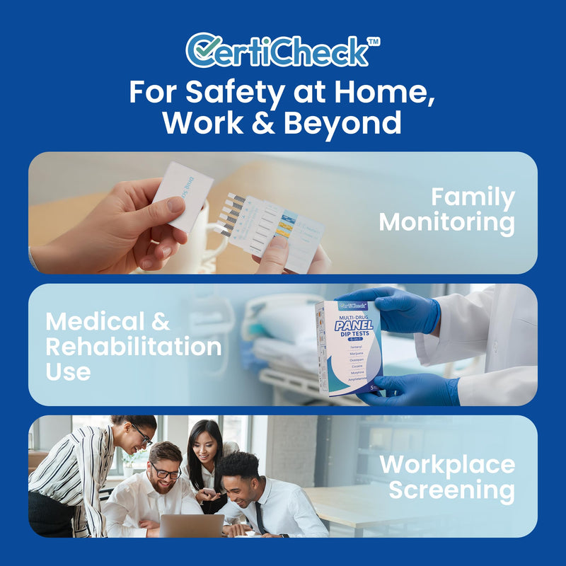 6 Panel Federal Multi-Drug Urine Test Kit, Federal 5 Urine Drug Test with Fentanyl (1 ng/mL), Cocaine, Amphetamines, Opiates, PCP & THC Tests for Home Use, Fast Results Multi-Panel Dip Tests at Home - BeesActive Australia