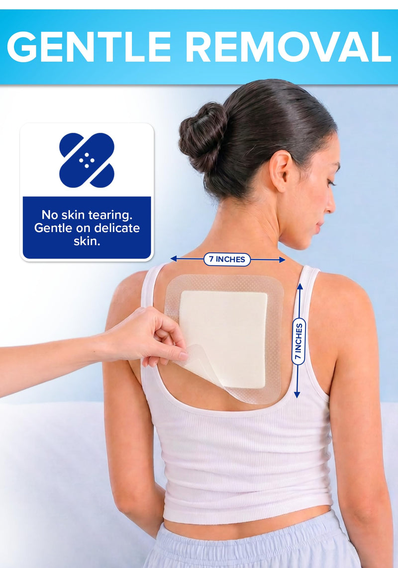 10Pcs Silicone Foam Dressing | 7x7 Bed Sore Bandages | Wound Care FSA&HSA 7 x 7 Inch Pack of 10