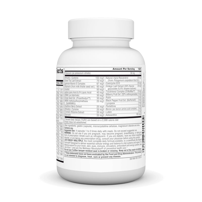 Source Naturals Life Force Multiple Iron Free Multivitamin - 60 Capsules | No Iron Bio-Aligned Formula® - Delivering 40+ Ingredients for Foundational Nutrition 60 Count (Pack of 1)
