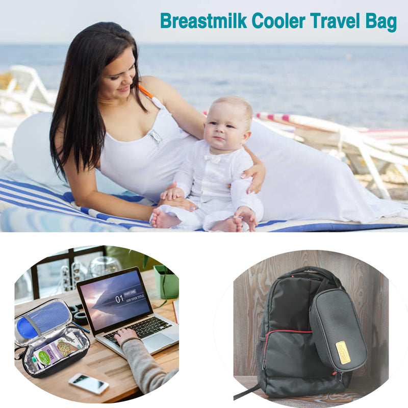 Breast Milk Cooler Travel Bag,Storage 4-6 Bag Freezer Milk,Insulated Cooler Bag With 2 Ice Pack,BreastFeeding Moms Travel/Daycare Essentials,Small,Black black - BeesActive Australia