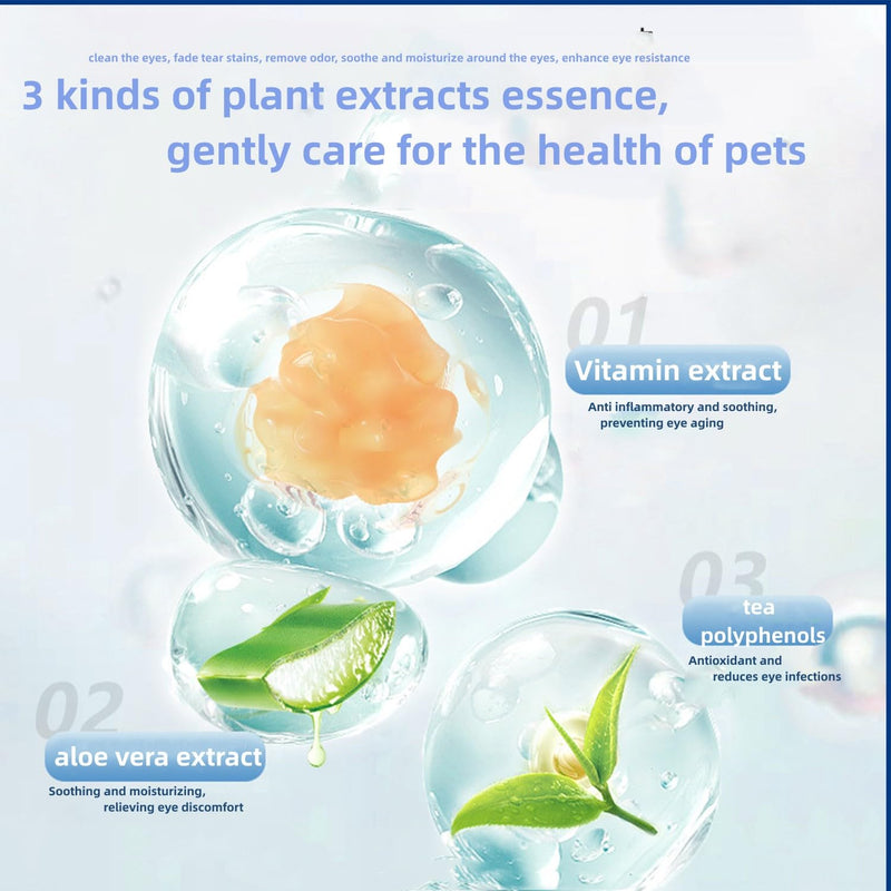 Eye Wipes for Dogs, 200 Pads Pet Tear Stain Cleaning Wipes for Eye Care of Dogs and Cats, Mild Ingredient, Gently Remove Pet Tear Stain, Eye Debris, Discharge, Mucus Secretions - Safe Ingredients - PawsPlanet Australia