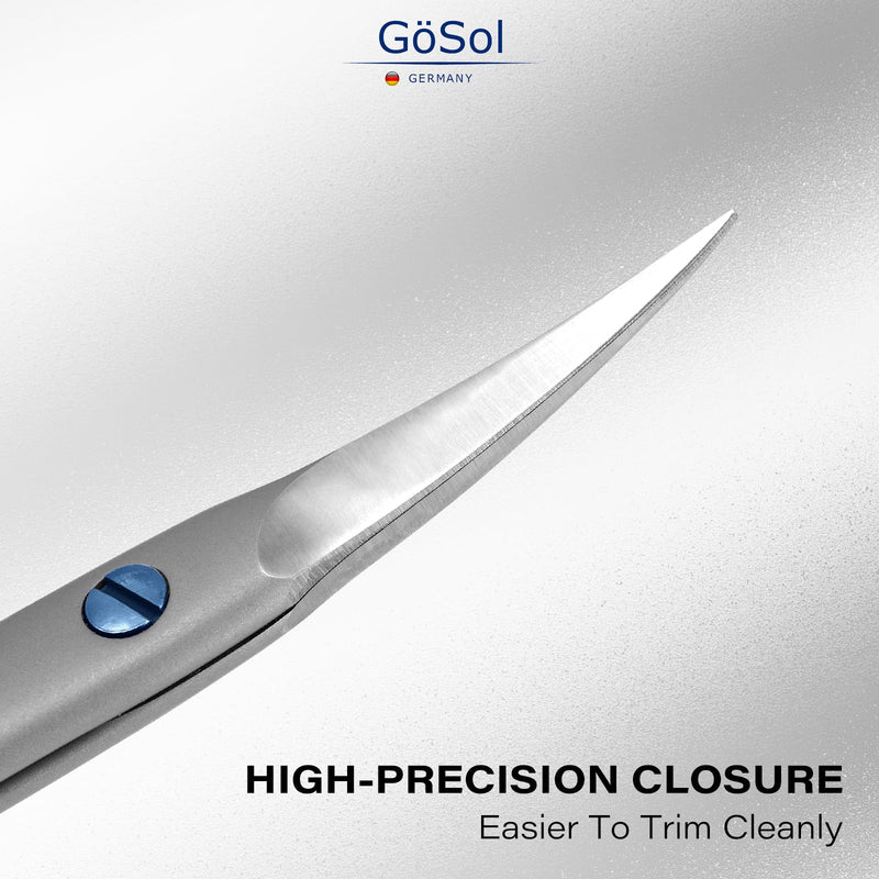 Cuticle Scissors Multi-Purpose Ultra Fine Curved Cuticle Scissor 420 Stainless Steel, Precision Pointed Tip Grooming Scissors for Eyebrow; Dead Skin; Manicure; Eyelash, Includes Leather Case - BeesActive Australia