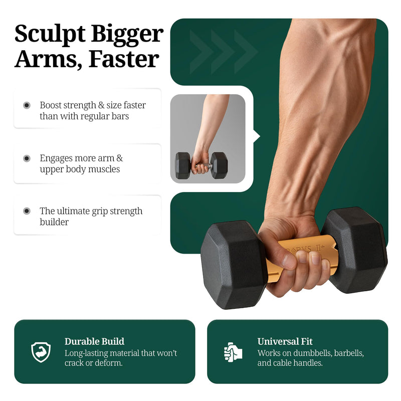 Tribus Thick Grips for Barbells Dumbbells | Thick Dumbbell Grips | Extreme Arms & Forearms Builder - Grip Strength Prime Grips