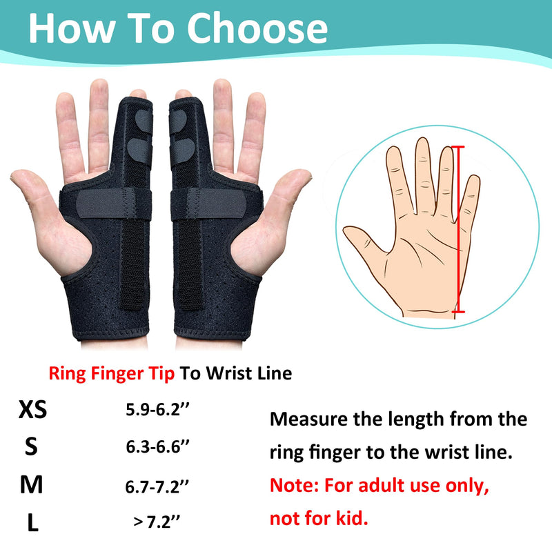 Metacarpal Finger Splint Hand Brace - Pinky Ring Finger Immobilizer For Boxer Fractures -Fit for Both Left or Right Hand (Medium) Medium