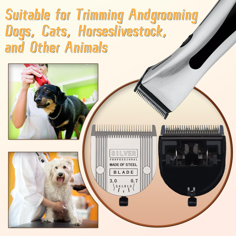 Professional Animal 5-in-1 Adjustable Blade Compatible with WAHL Arco, Bravura, Chromado, Creativa, Figura, and Motion Pet, Dog, and Horse Clippers, Replacement for WAHL-Fine (2179-301). Silver-3Pcs 3 Pack - BeesActive Australia